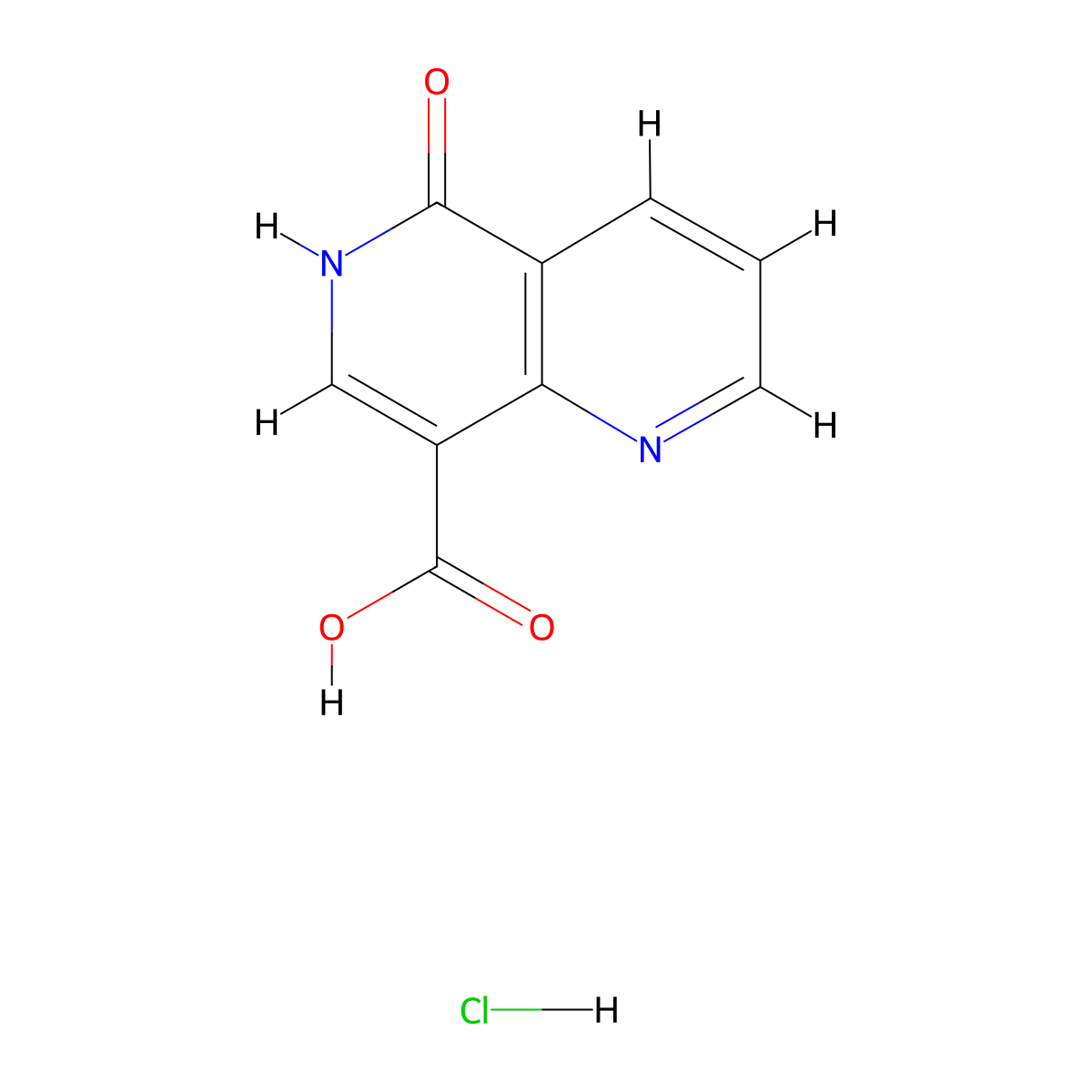 5-Oxo-6H-1,6-naphthyridine-8-carboxylic acid;hydrochloride molecular structure, CAS 2460750-90-5