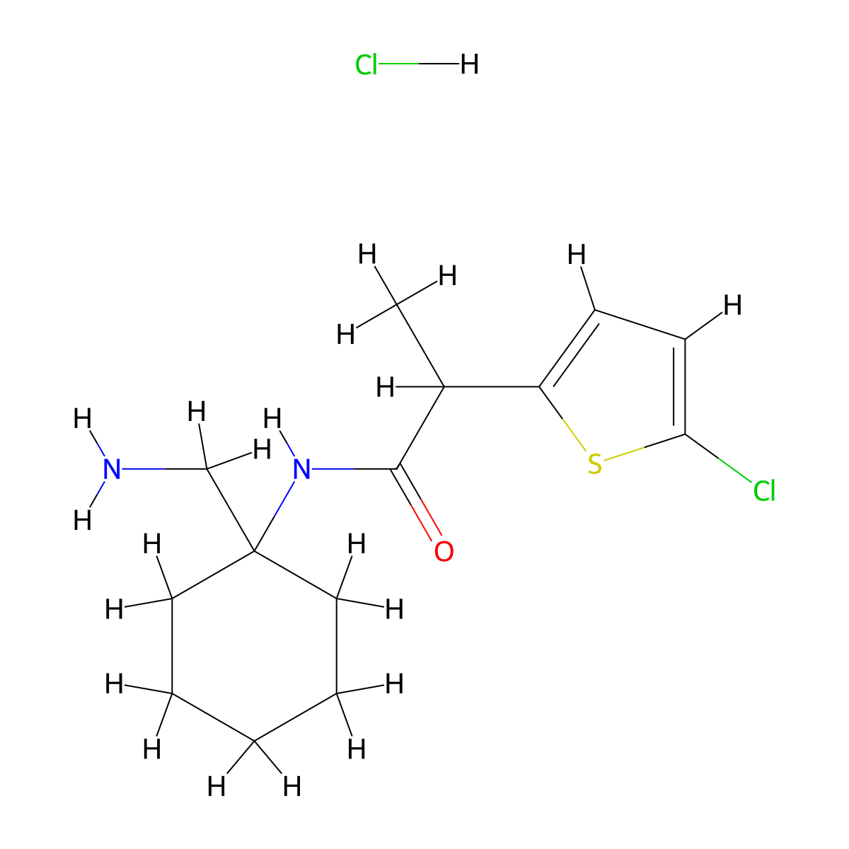 N-[1-(aminomethyl)cyclohexyl]-2-(5-chlorothiophen-2-yl)propanamide hydrochloride molecular structure, CAS 2460750-95-0