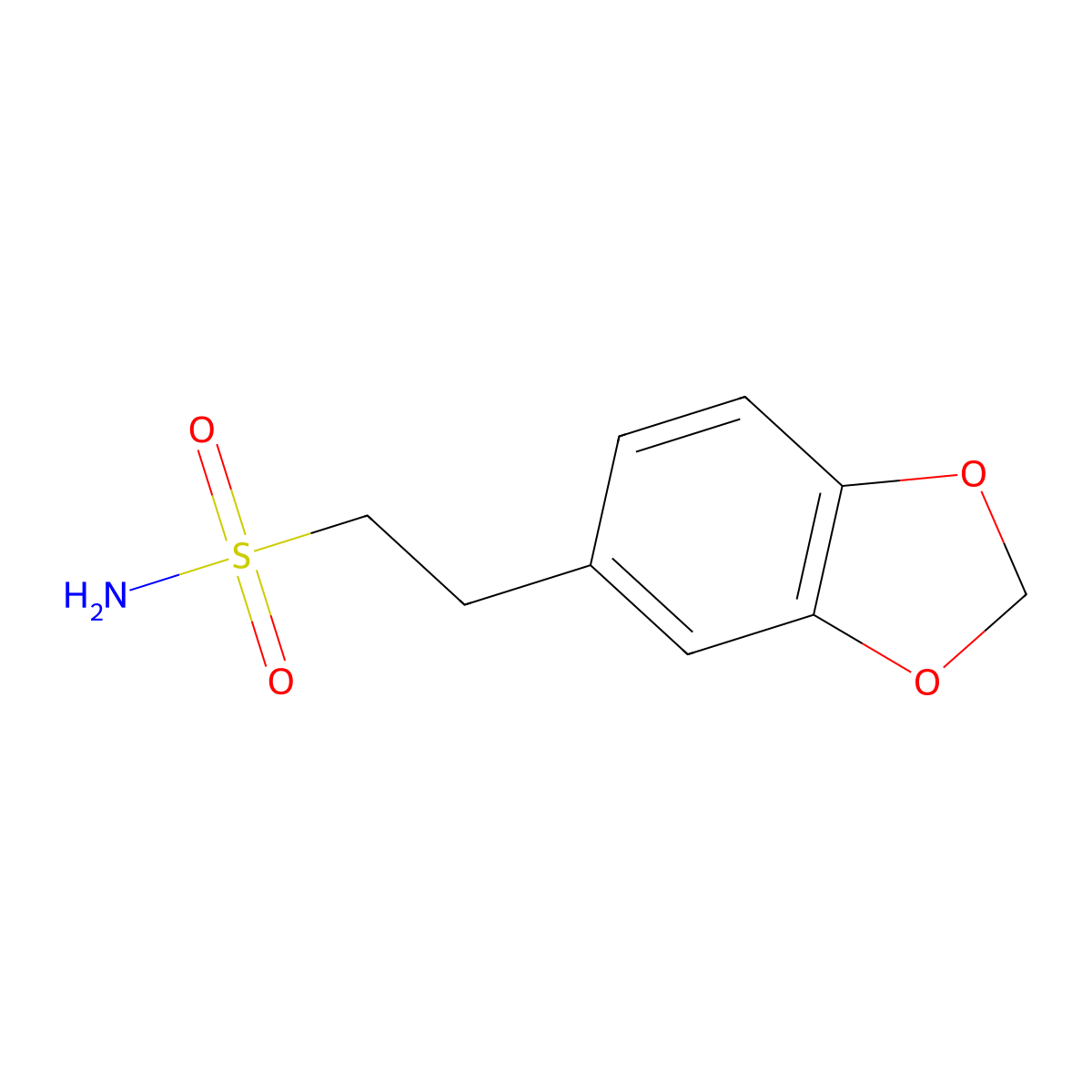 2-(1,3-Dioxaindan-5-yl)ethane-1-sulfonamide molecular structure, CAS 2460750-96-1