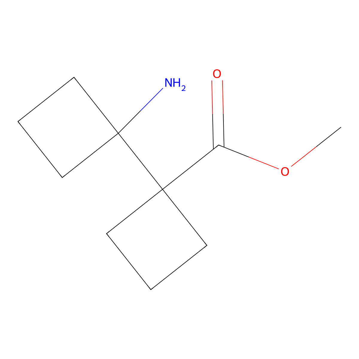 Methyl 1'-amino-[1,1'-bi(cyclobutane)]-1-carboxylate molecular structure, CAS 2460750-98-3