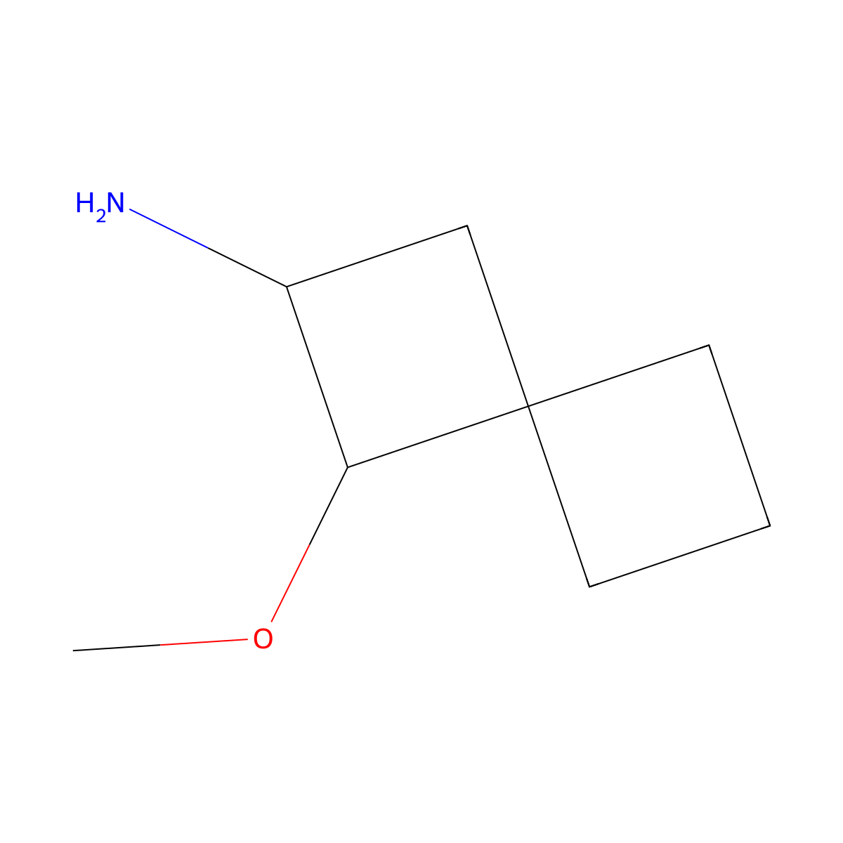1-Methoxyspiro[3.3]heptan-2-amine molecular structure, CAS 2460751-06-6