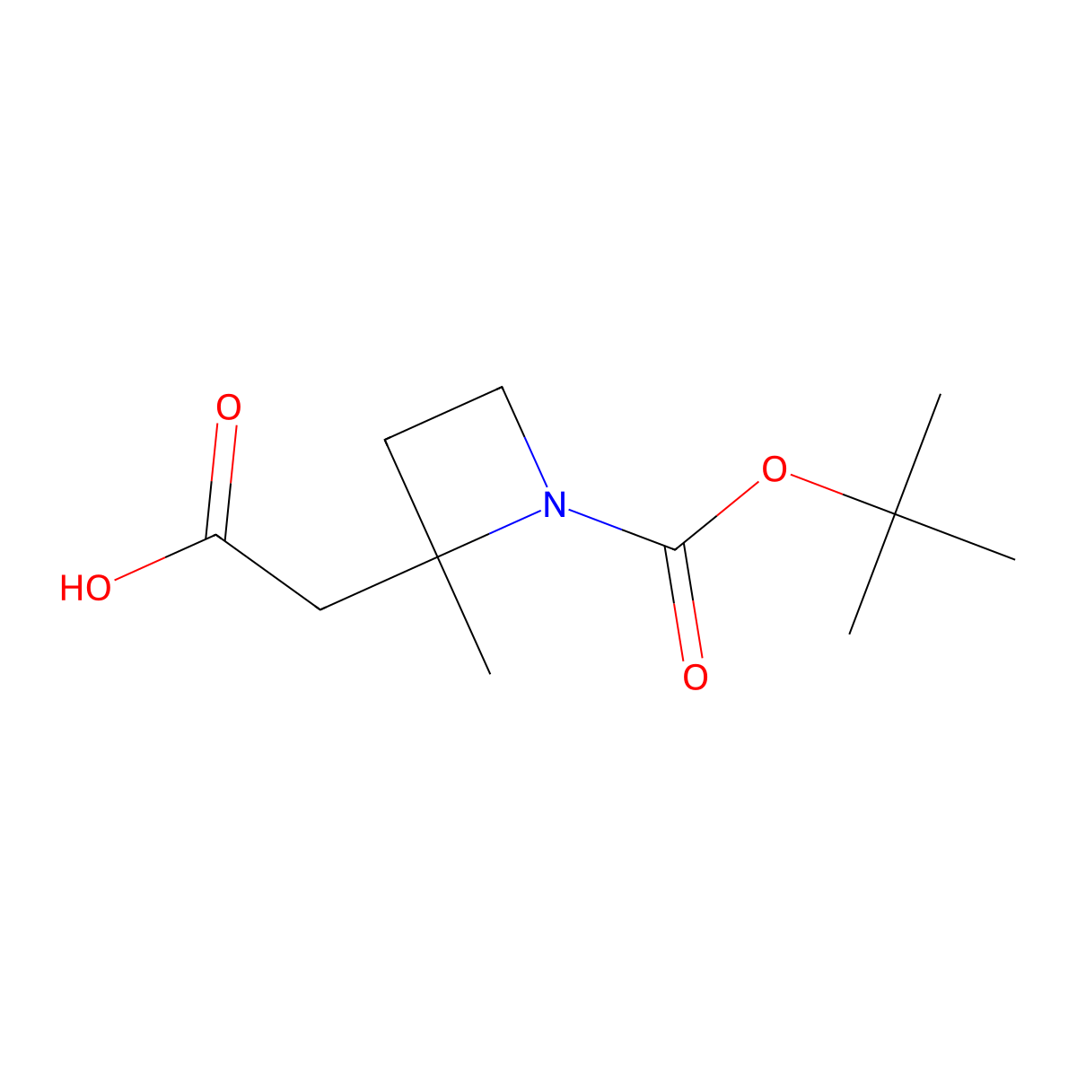 2-{1-[(Tert-butoxy)carbonyl]-2-methylazetidin-2-yl}acetic acid molecular structure, CAS 2460751-10-2