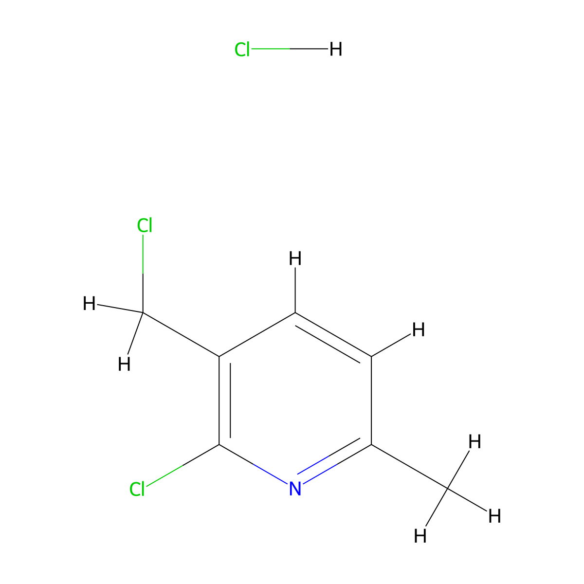 2-Chloro-3-(chloromethyl)-6-methylpyridine;hydrochloride molecular structure, CAS 2460751-16-8