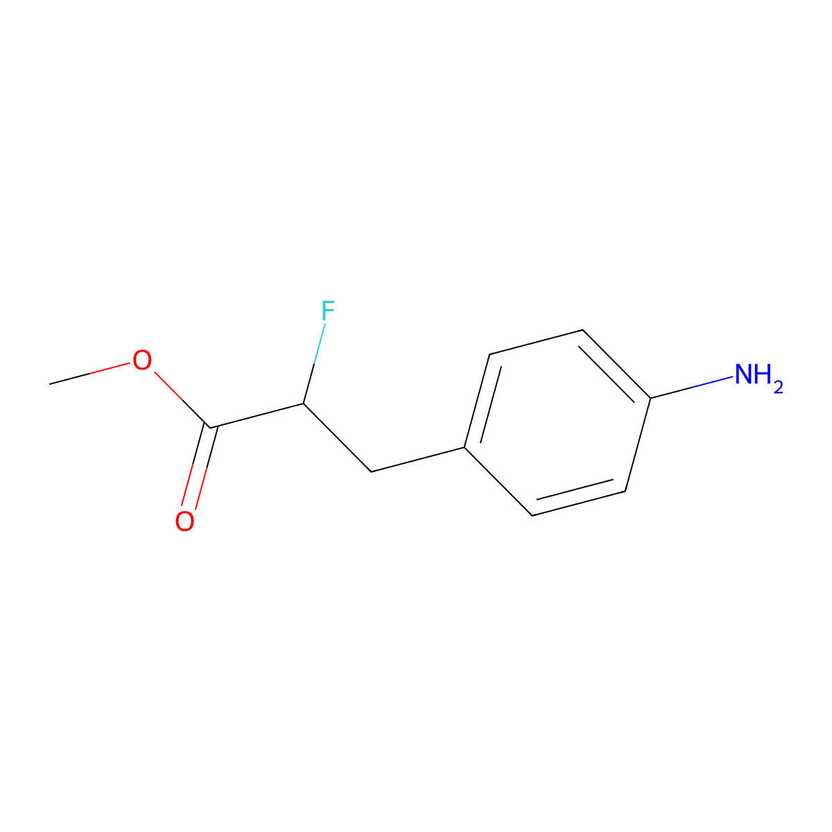 Methyl 3-(4-aminophenyl)-2-fluoropropanoate molecular structure, CAS 2460751-26-0