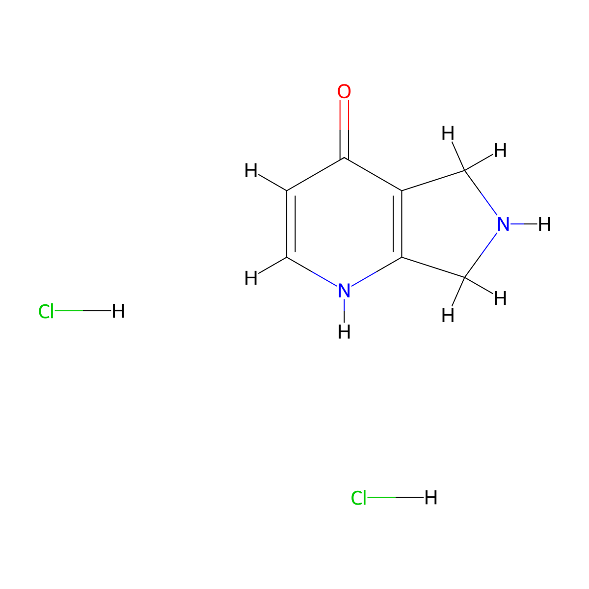 5H,6H,7H-pyrrolo(3,4-b)pyridin-4-ol dihydrochloride molecular structure, CAS 2460751-30-6