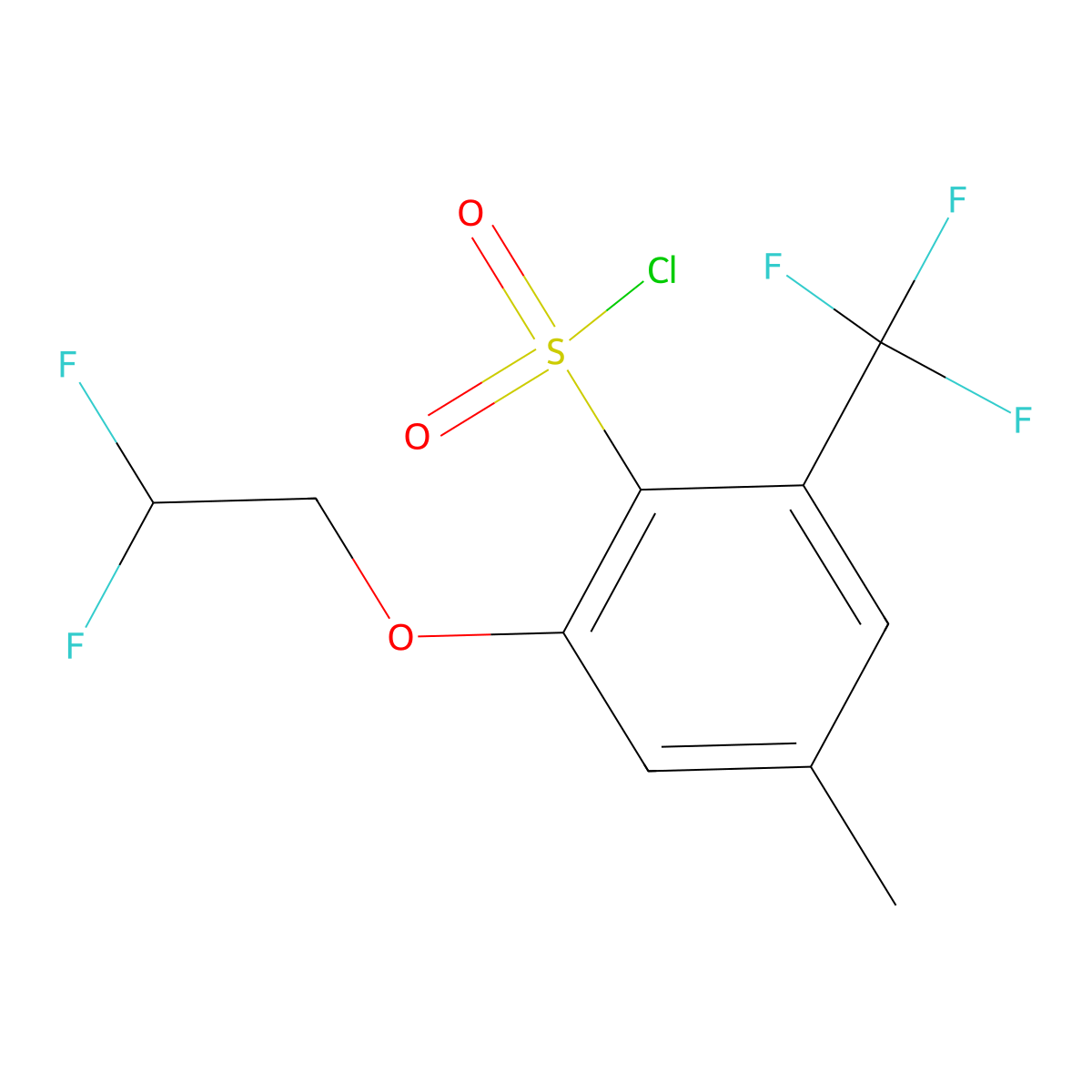 2-(2,2-Difluoroethoxy)-4-methyl-6-(trifluoromethyl)benzenesulfonyl chloride molecular structure, CAS 2460751-35-1