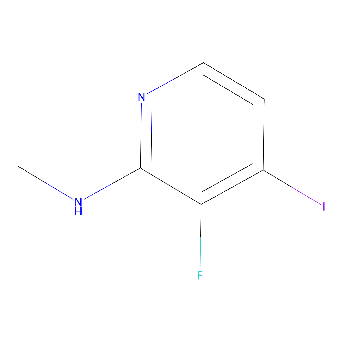 3-fluoro-4-iodo-N-methylpyridin-2-amine molecular structure, CAS 2460752-71-8