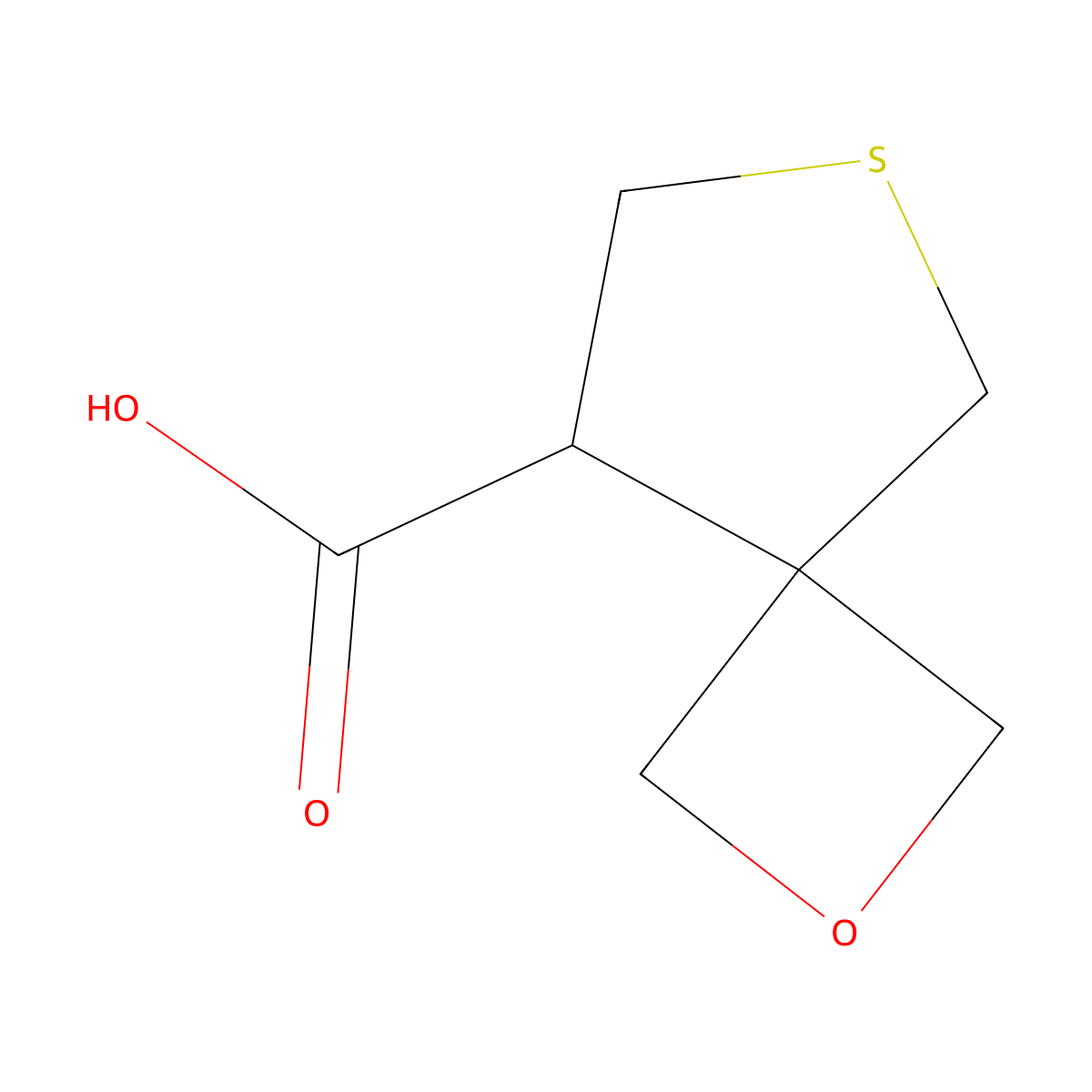 2-Oxa-6-thiaspiro[3.4]octane-8-carboxylic acid molecular structure, CAS 2460754-32-7