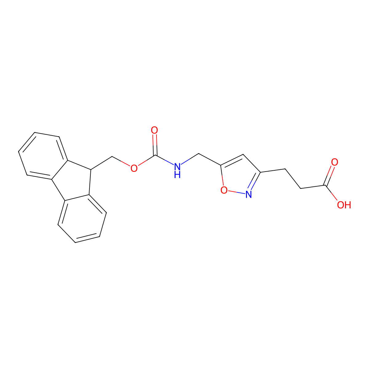 3-{5-[({[(9H-fluoren-9-yl)methoxy]carbonyl}amino)methyl]-1,2-oxazol-3-yl}propanoicacid molecular structure, CAS 2460754-34-9