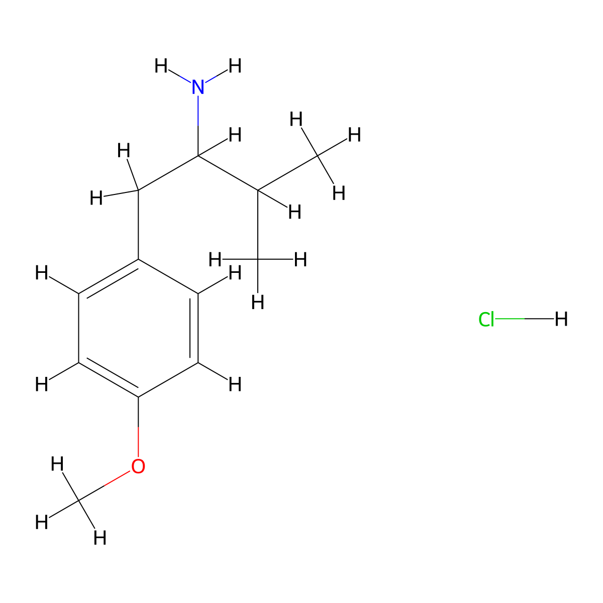 1-(4-Methoxyphenyl)-3-methylbutan-2-aminehydrochloride molecular structure, CAS 2460754-35-0