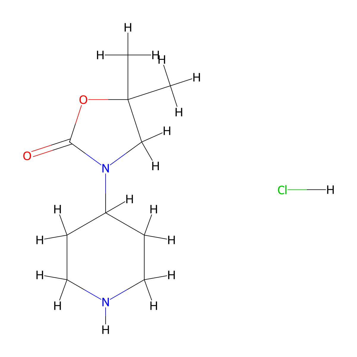 5,5-Dimethyl-3-(piperidin-4-yl)-1,3-oxazolidin-2-one hydrochloride molecular structure, CAS 2460754-49-6