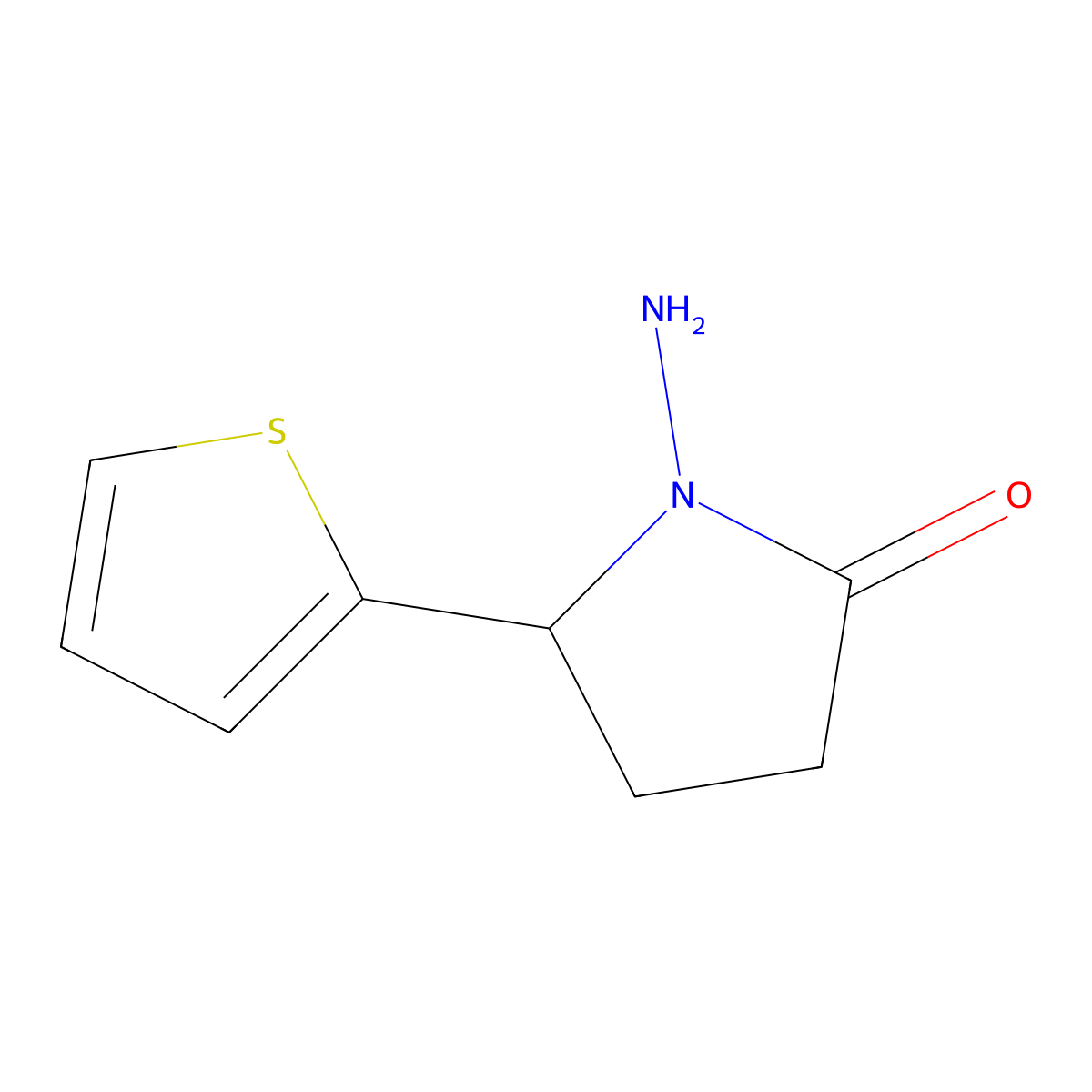 1-Amino-5-(thiophen-2-yl)pyrrolidin-2-one molecular structure, CAS 2460754-54-3