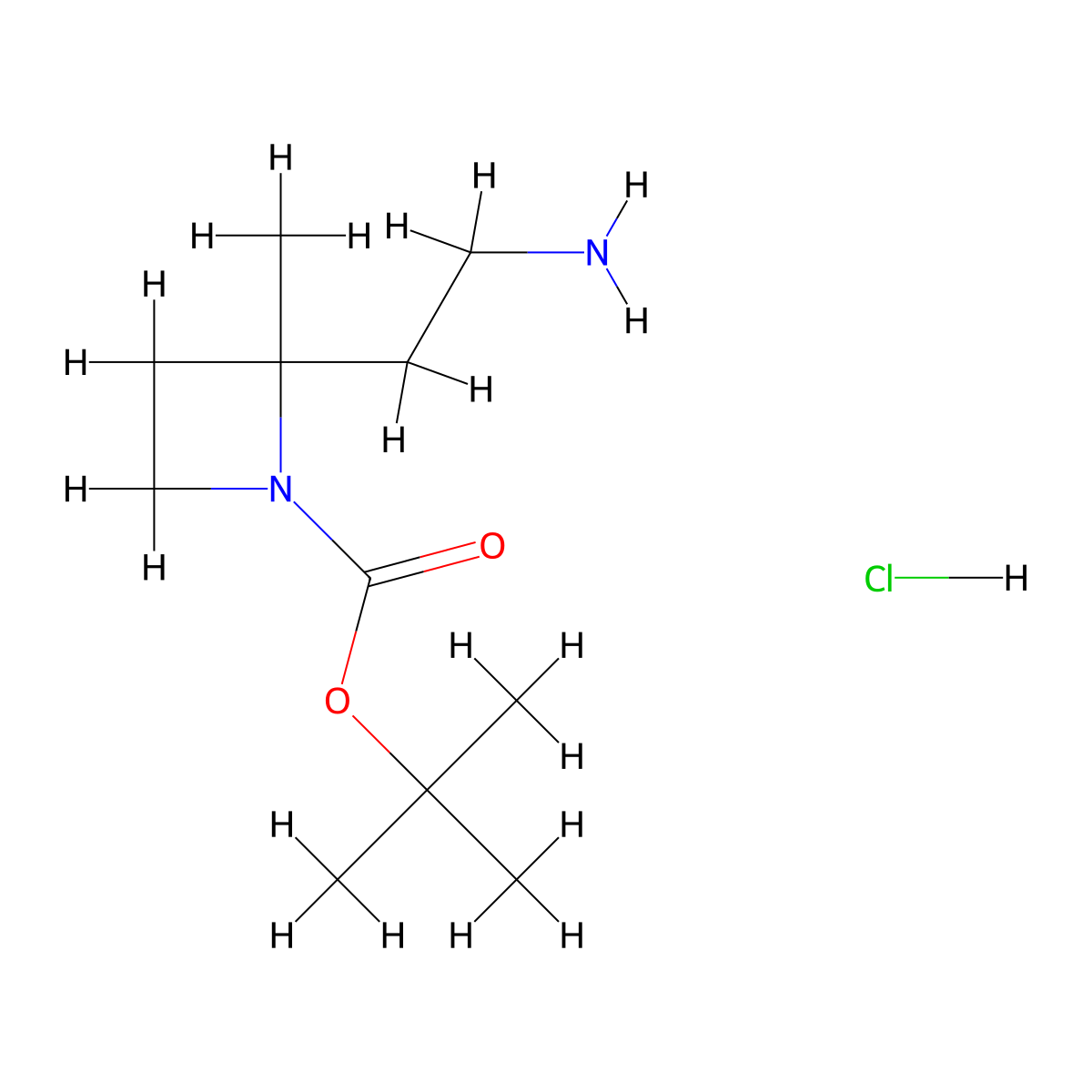 Tert-butyl2-(2-aminoethyl)-2-methylazetidine-1-carboxylatehydrochloride molecular structure, CAS 2460754-61-2