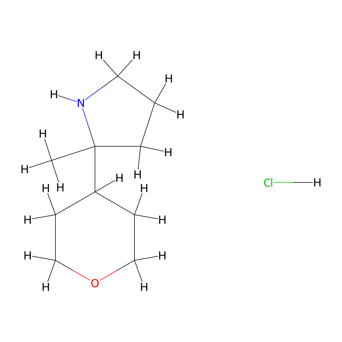 2-Methyl-2-(oxan-4-yl)pyrrolidinehydrochloride molecular structure, CAS 2460754-62-3