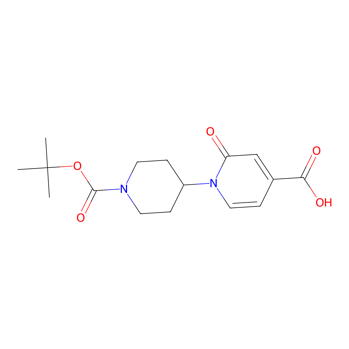 1-{1-[(Tert-butoxy)carbonyl]piperidin-4-yl}-2-oxo-1,2-dihydropyridine-4-carboxylic acid molecular structure, CAS 2460754-63-4
