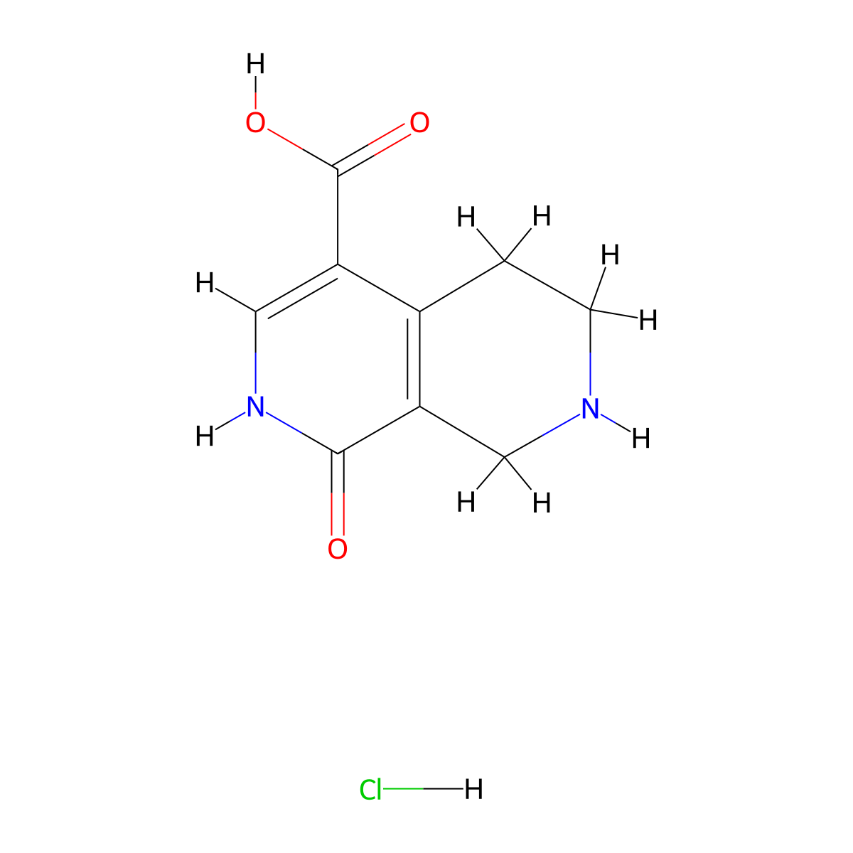 1-Hydroxy-5,6,7,8-tetrahydro-2,7-naphthyridine-4-carboxylicacidhydrochloride molecular structure, CAS 2460754-67-8