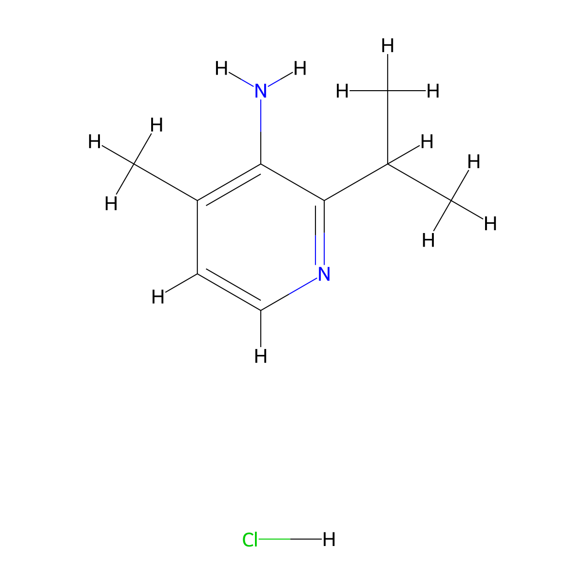 4-Methyl-2-(propan-2-yl)pyridin-3-amine hydrochloride molecular structure, CAS 2460754-74-7