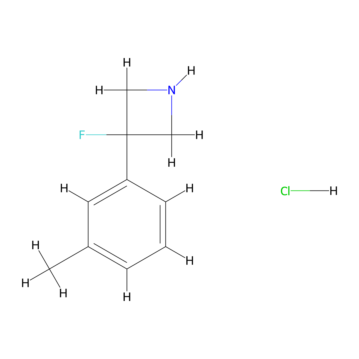3-Fluoro-3-(3-methylphenyl)azetidinehydrochloride molecular structure, CAS 2460754-91-8