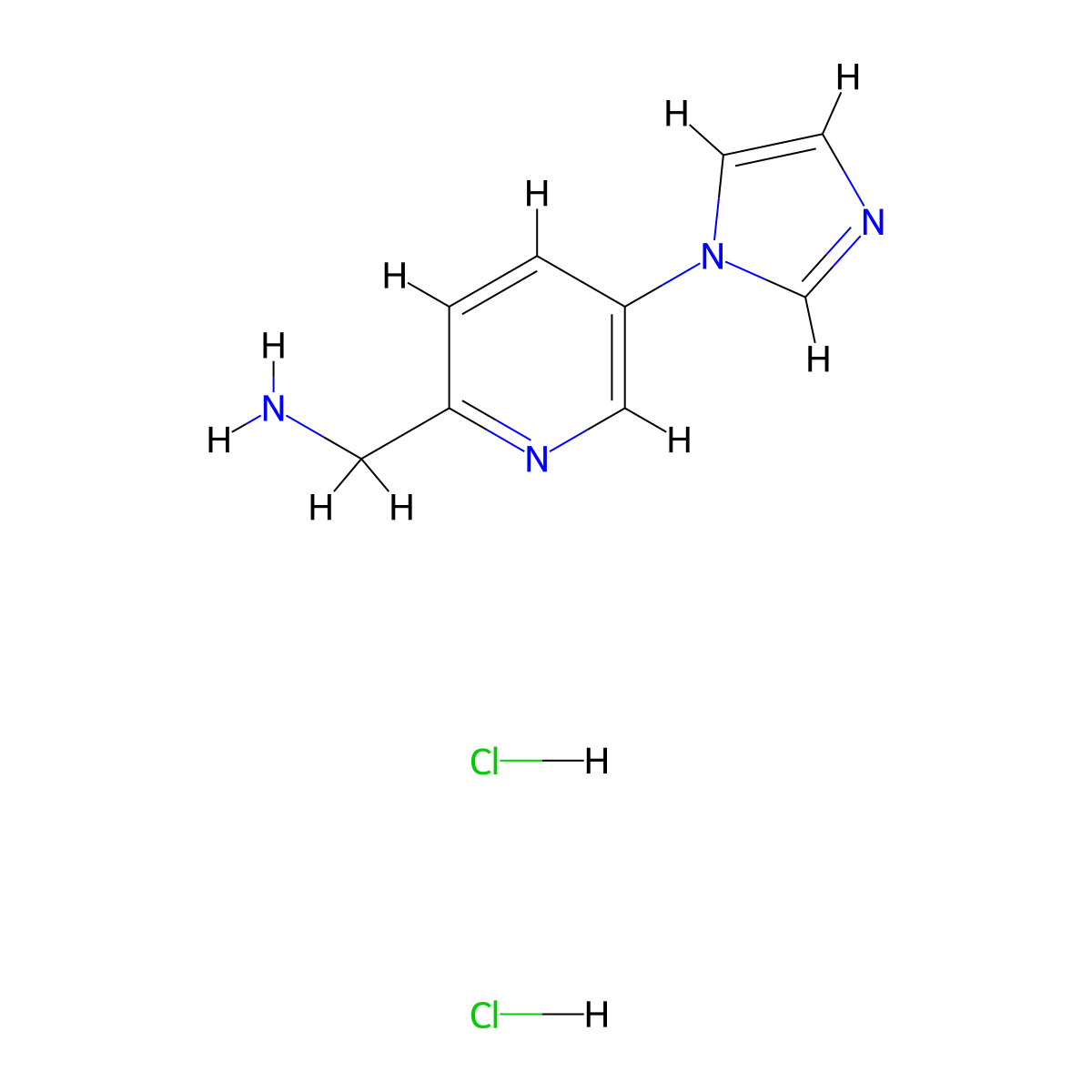 (5-Imidazol-1-ylpyridin-2-yl)methanamine;dihydrochloride molecular structure, CAS 2460754-92-9
