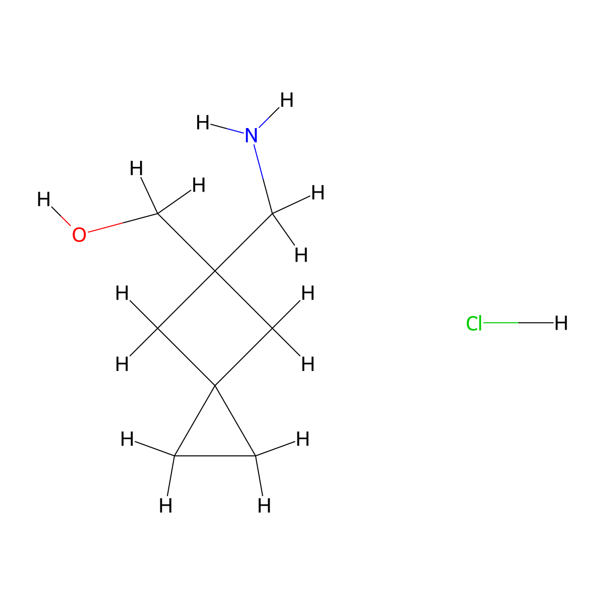[5-(Aminomethyl)spiro[2.3]hexan-5-yl]methanol hydrochloride molecular structure, CAS 2460754-93-0