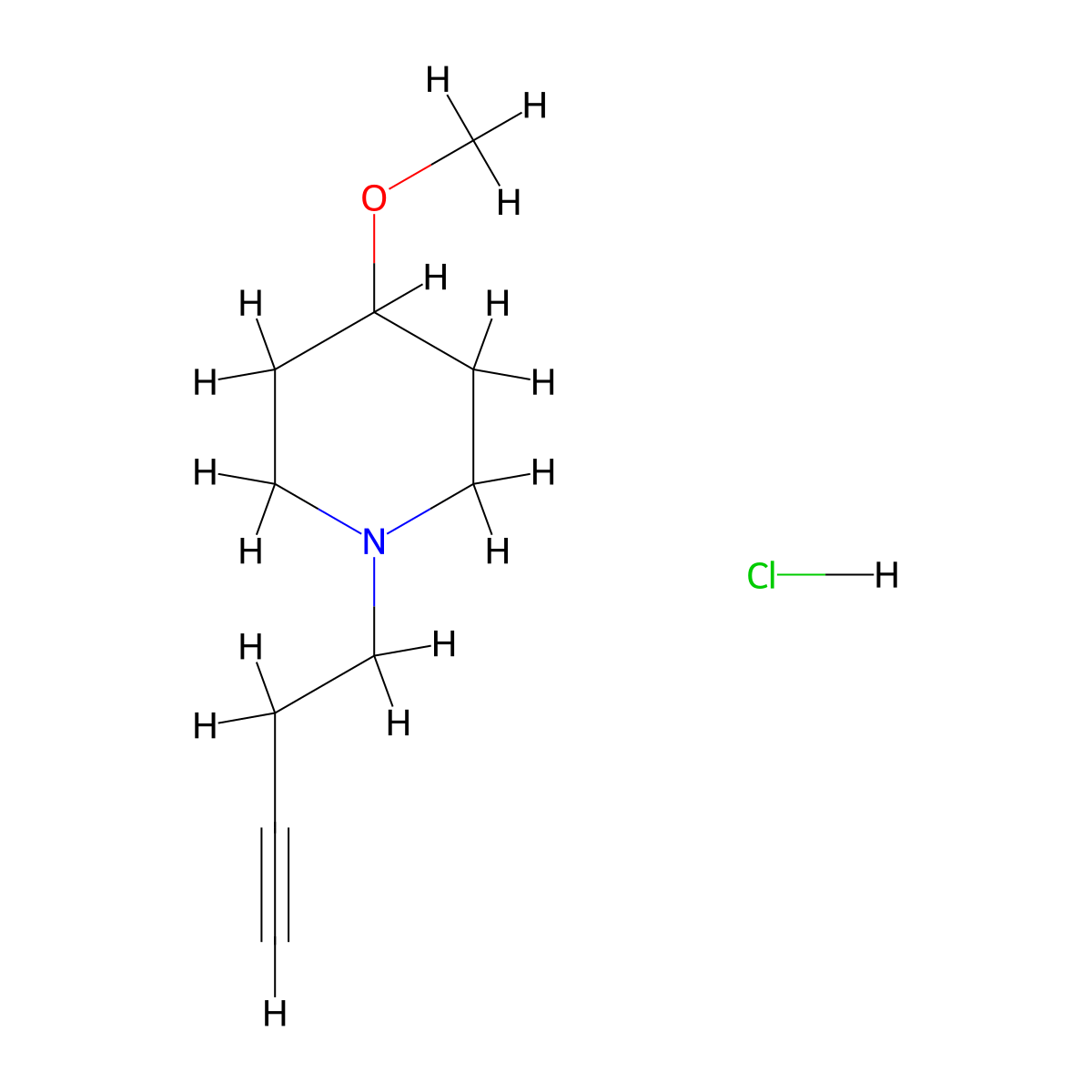 1-(But-3-yn-1-yl)-4-methoxypiperidine hydrochloride molecular structure, CAS 2460754-97-4