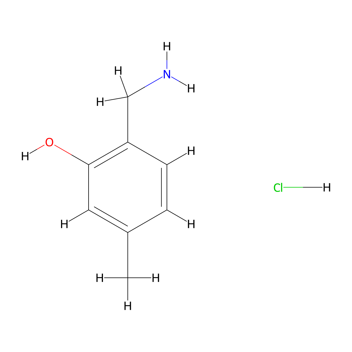 2-(Aminomethyl)-5-methylphenolhydrochloride molecular structure, CAS 2460755-03-5