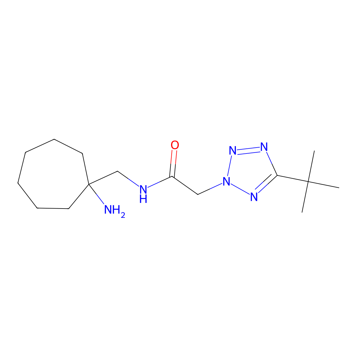 N-[(1-aminocycloheptyl)methyl]-2-(5-tert-butyl-2H-1,2,3,4-tetrazol-2-yl)acetamide molecular structure, CAS 2460755-09-1