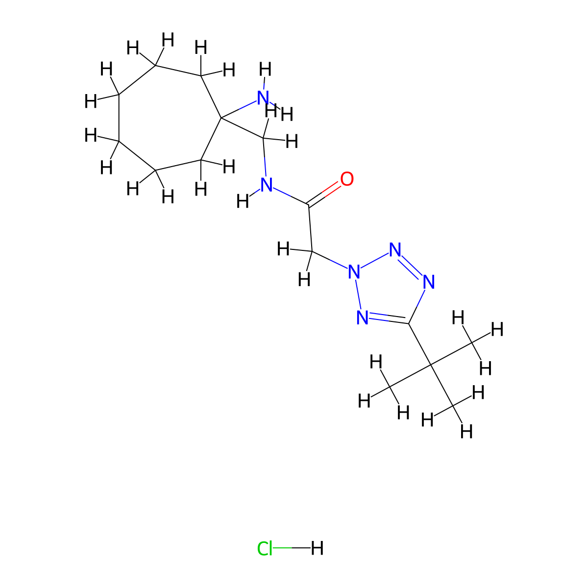 N-[(1-aminocycloheptyl)methyl]-2-(5-tert-butyl-2H-1,2,3,4-tetrazol-2-yl)acetamidehydrochloride molecular structure, CAS 2460755-10-4