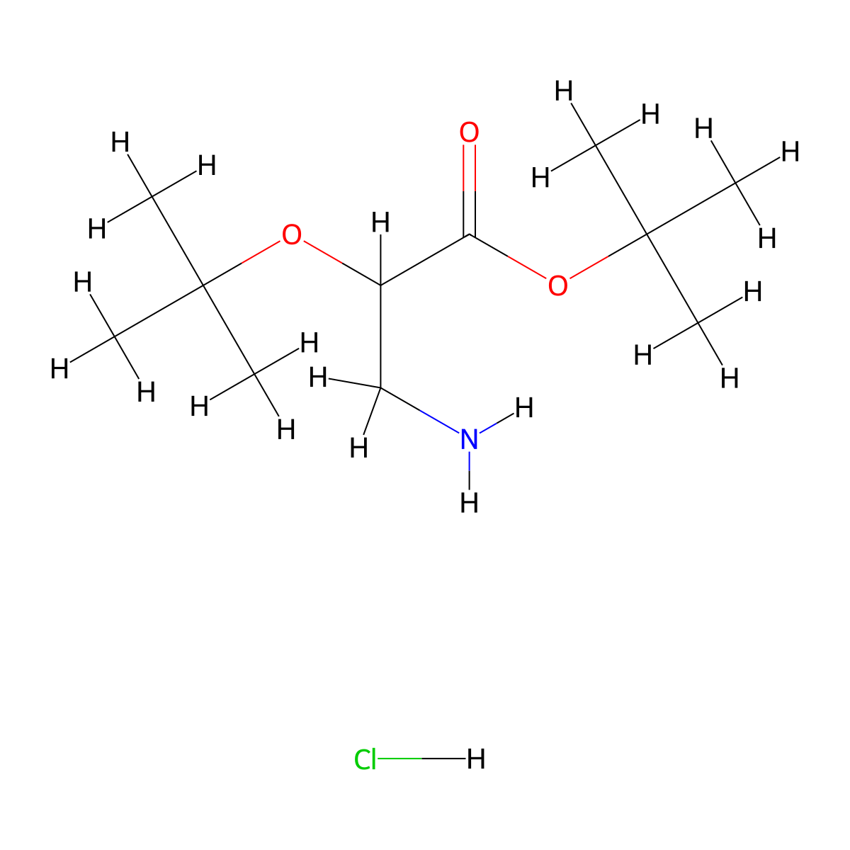 Tert-butyl 3-amino-2-(tert-butoxy)propanoate hydrochloride molecular structure, CAS 2460755-13-7