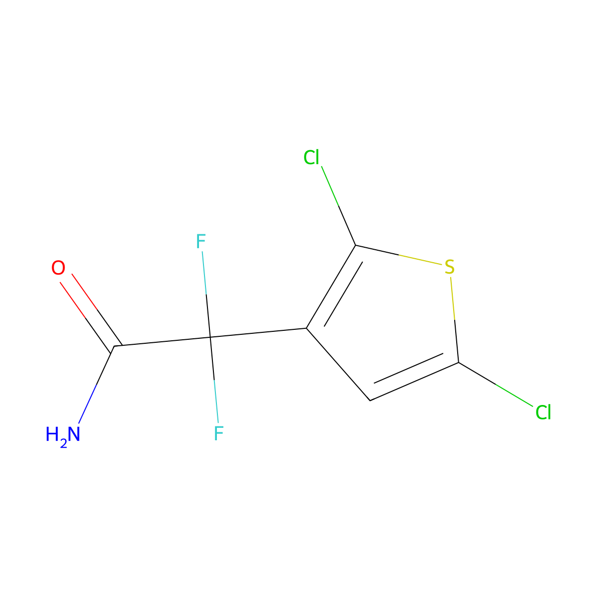 2-(2,5-Dichlorothiophen-3-yl)-2,2-difluoroacetamide molecular structure, CAS 2460755-20-6