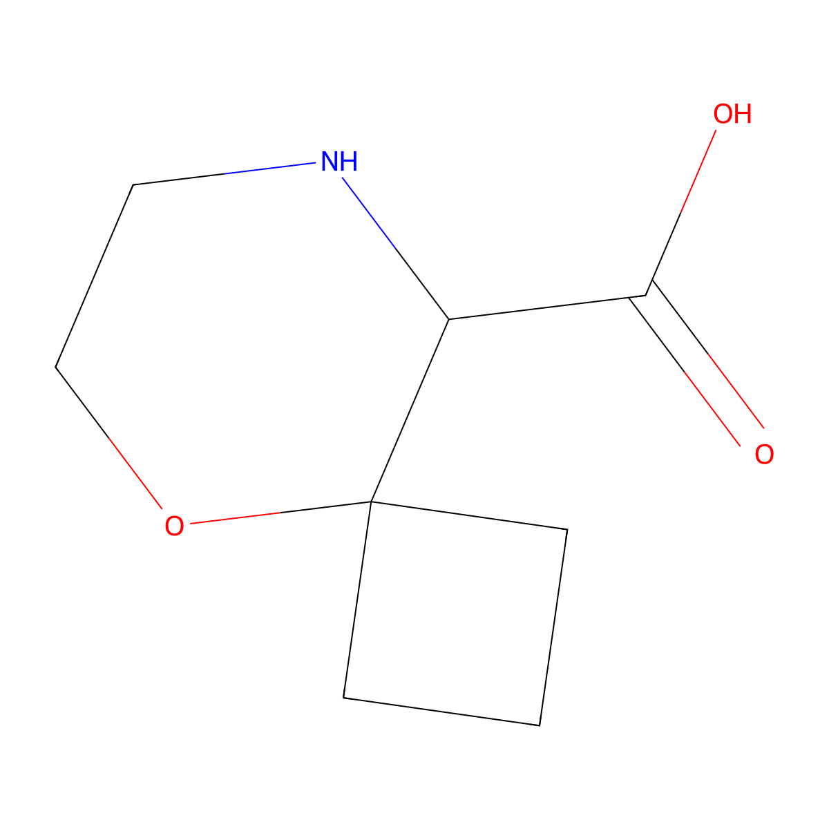 5-Oxa-8-azaspiro[3.5]nonane-9-carboxylic acid molecular structure, CAS 2460755-31-9