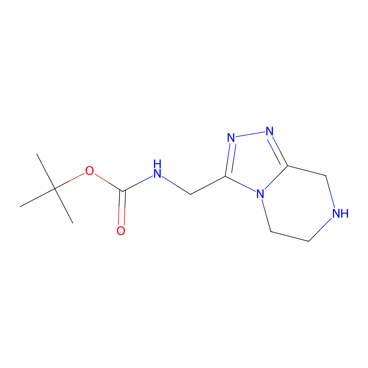 tert-butylN-({5H,6H,7H,8H-[1,2,4]triazolo[4,3-a]pyrazin-3-yl}methyl)carbamate molecular structure, CAS 2460755-41-1