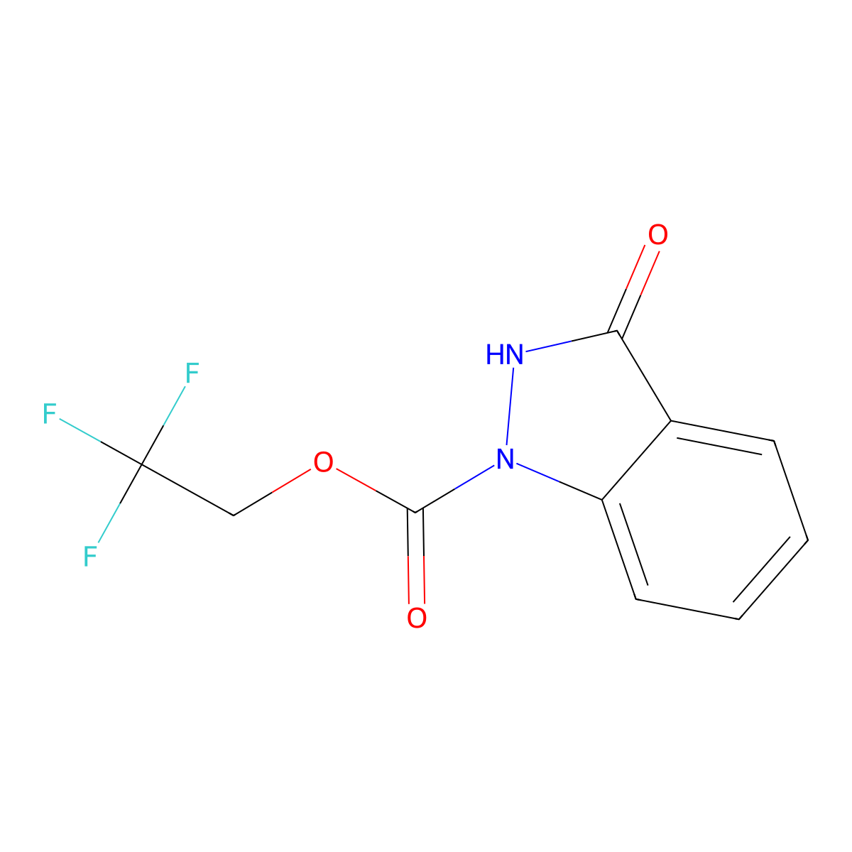 2,2,2-trifluoroethyl3-oxo-2,3-dihydro-1H-indazole-1-carboxylate molecular structure, CAS 2460755-49-9