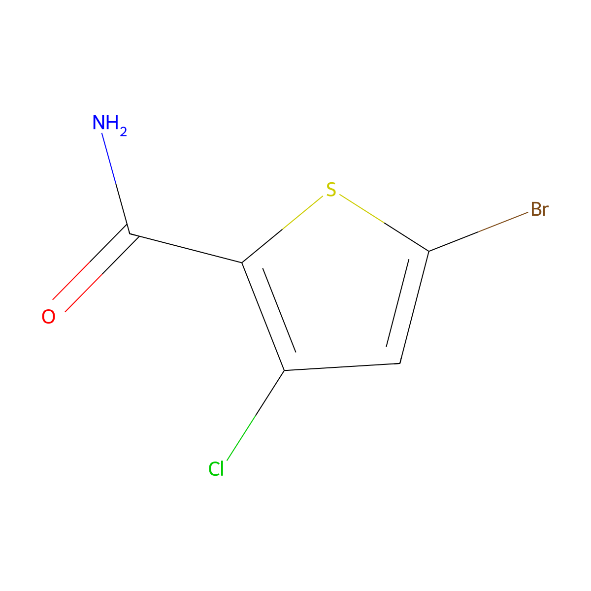 5-Bromo-3-chlorothiophene-2-carboxamide molecular structure, CAS 2460755-53-5