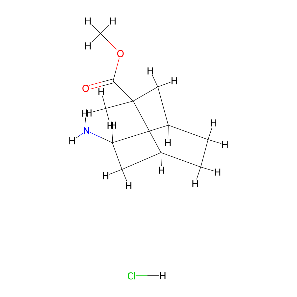 Methyl 5-amino-2-methylbicyclo(2.2.2)octane-2-carboxylate hydrochloride molecular structure, CAS 2460755-57-9