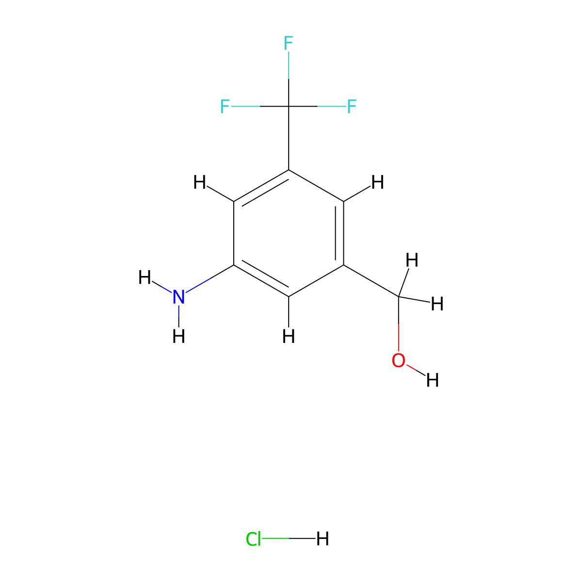 [3-Amino-5-(trifluoromethyl)phenyl]methanol hydrochloride molecular structure, CAS 2460755-66-0