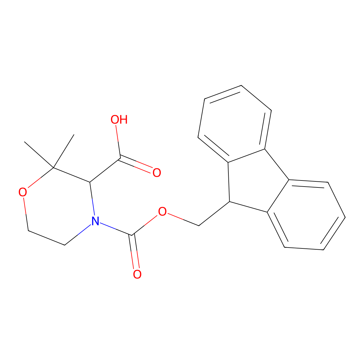 4-{[(9H-fluoren-9-yl)methoxy]carbonyl}-2,2-dimethylmorpholine-3-carboxylic acid molecular structure, CAS 2460755-67-1