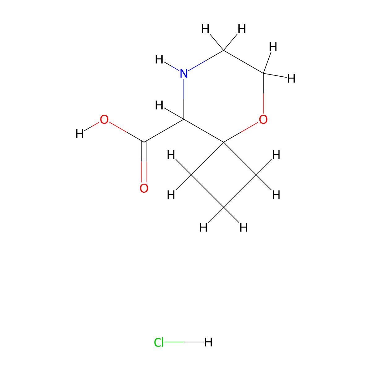 5-Oxa-8-azaspiro[3.5]nonane-9-carboxylic acid hydrochloride molecular structure, CAS 2460755-71-7