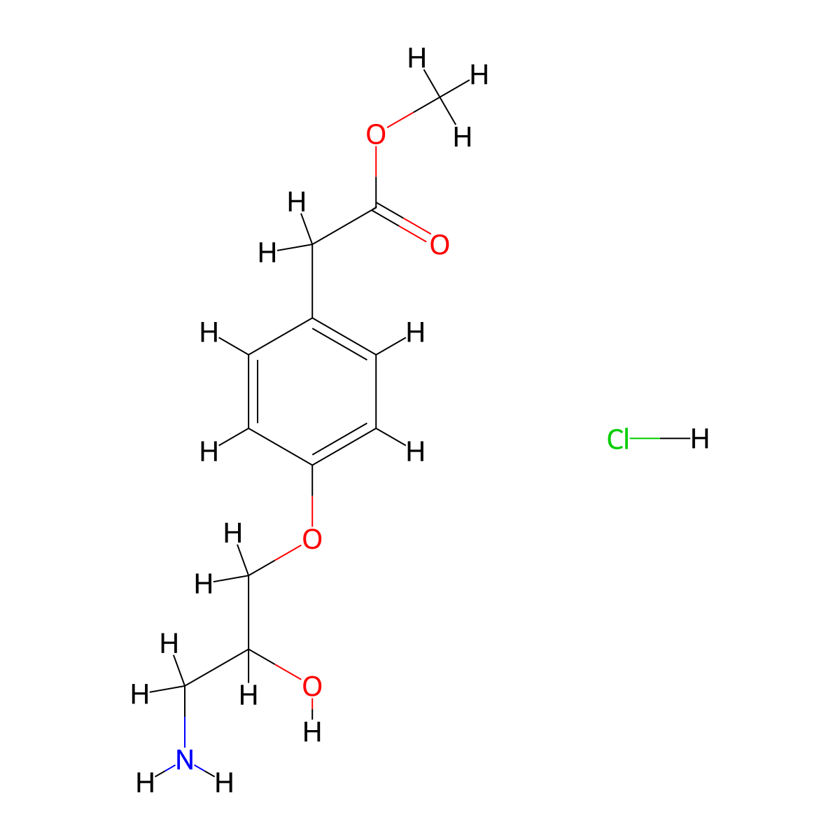 Methyl2-[4-(3-amino-2-hydroxypropoxy)phenyl]acetatehydrochloride molecular structure, CAS 2460755-75-1