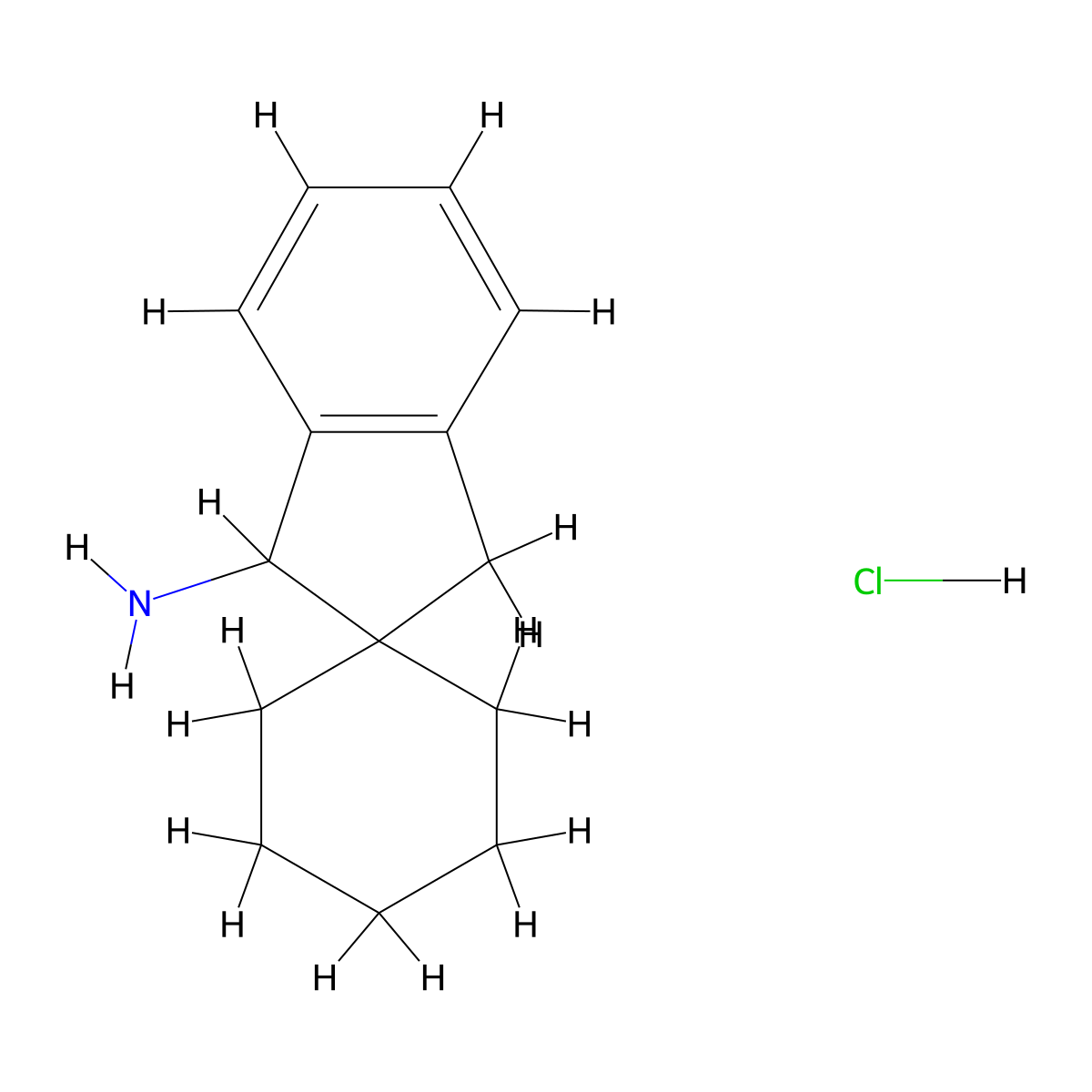 1',3'-Dihydrospiro(cyclohexane-1,2'-inden)-3'-amine hydrochloride molecular structure, CAS 2460755-83-1