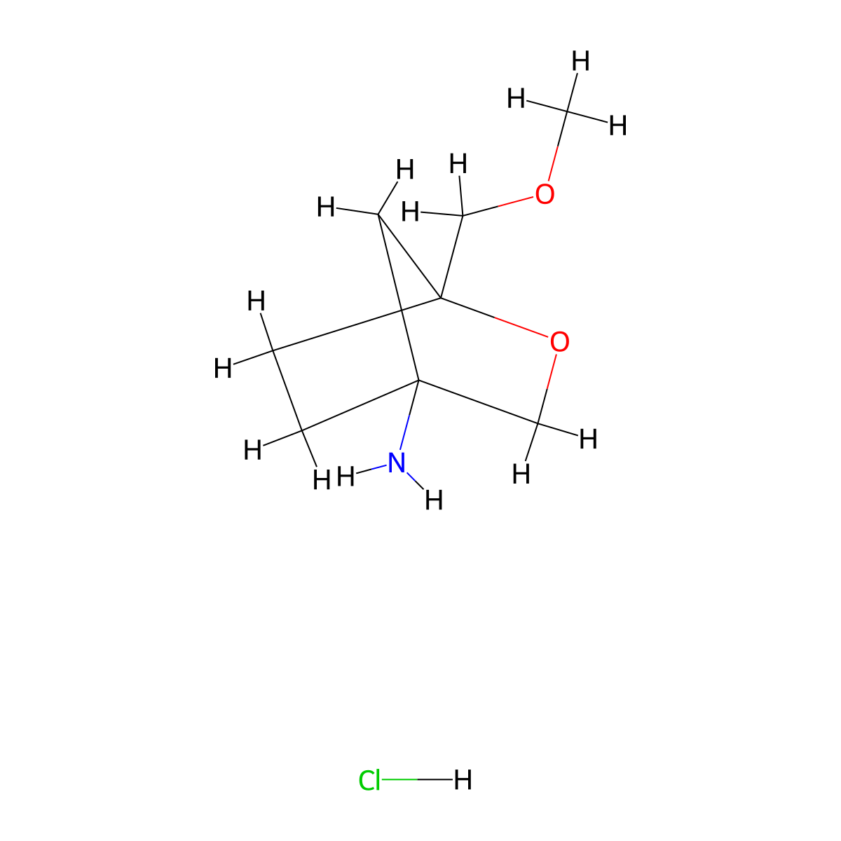 1-(Methoxymethyl)-2-oxabicyclo[2.2.1]heptan-4-amine hydrochloride molecular structure, CAS 2460755-85-3