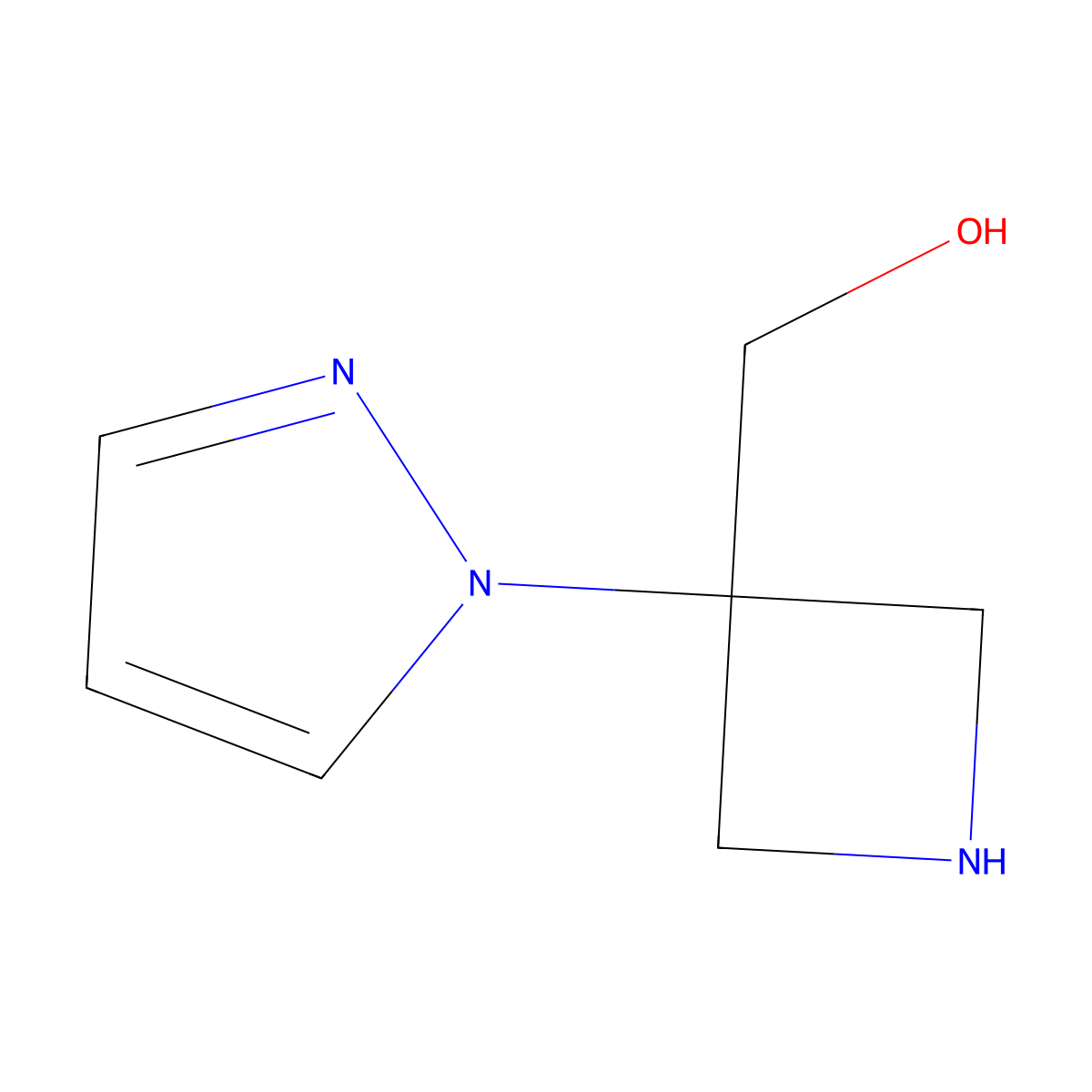 [3-(1H-pyrazol-1-yl)azetidin-3-yl]methanol molecular structure, CAS 2460755-92-2