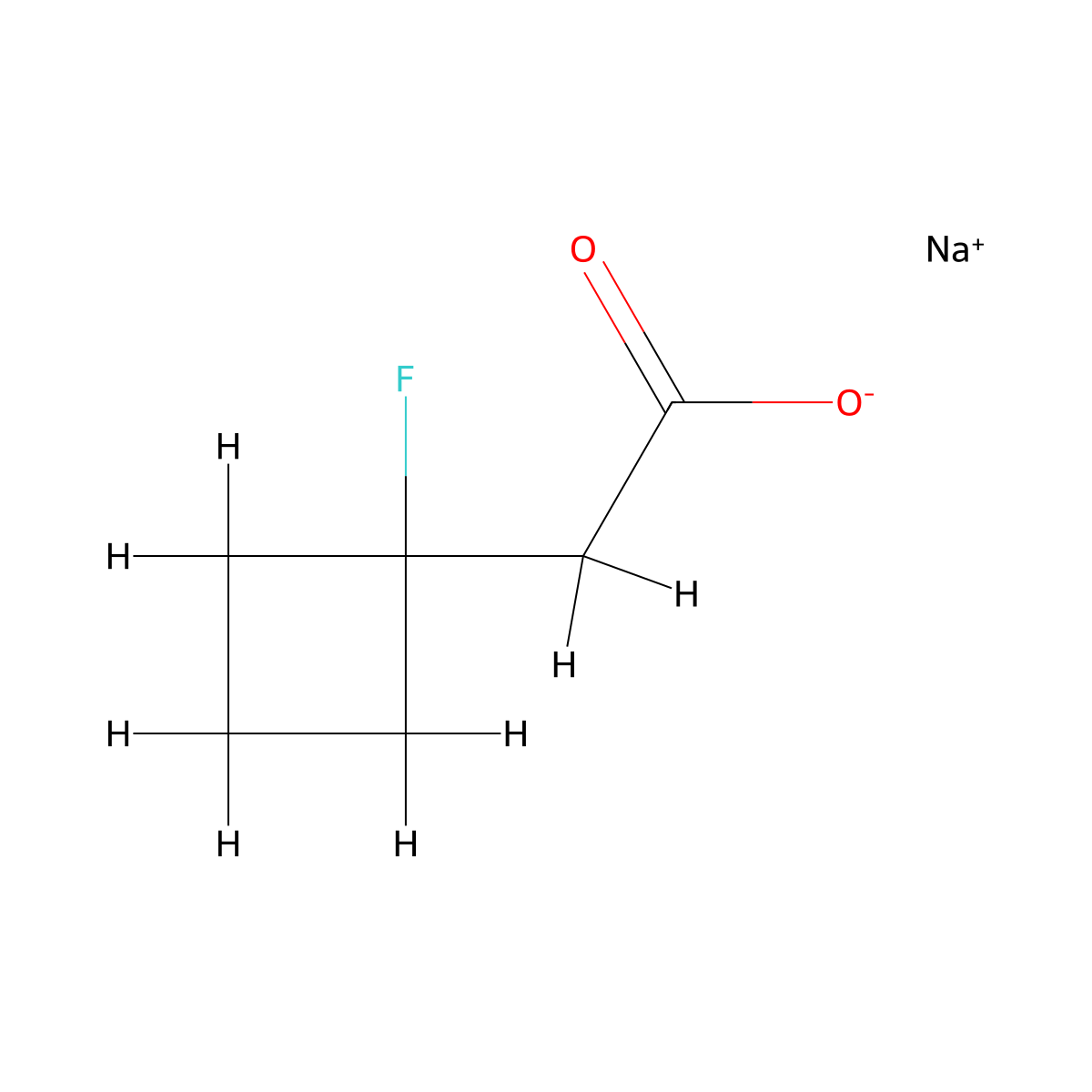 Sodium 2-(1-fluorocyclobutyl)acetate molecular structure, CAS 2460755-99-9