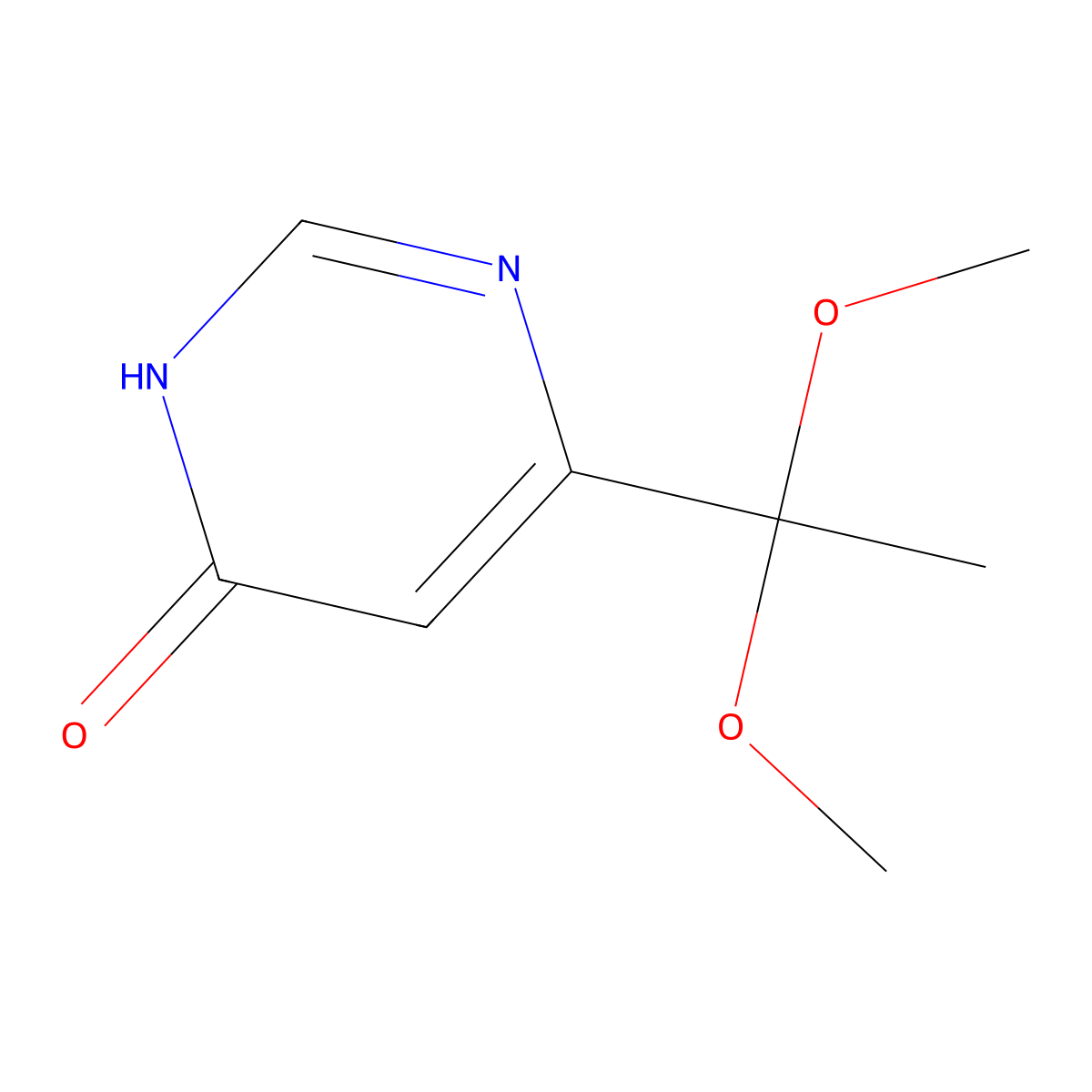 6-(1,1-Dimethoxyethyl)pyrimidin-4-ol molecular structure, CAS 2460756-02-7