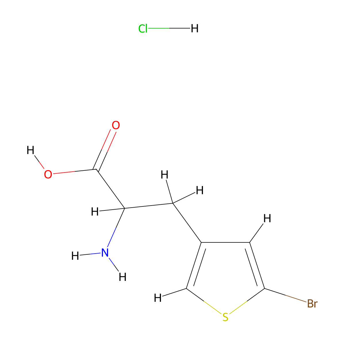 2-Amino-3-(5-bromothiophen-3-yl)propanoic acid hydrochloride molecular structure, CAS 2460756-10-7