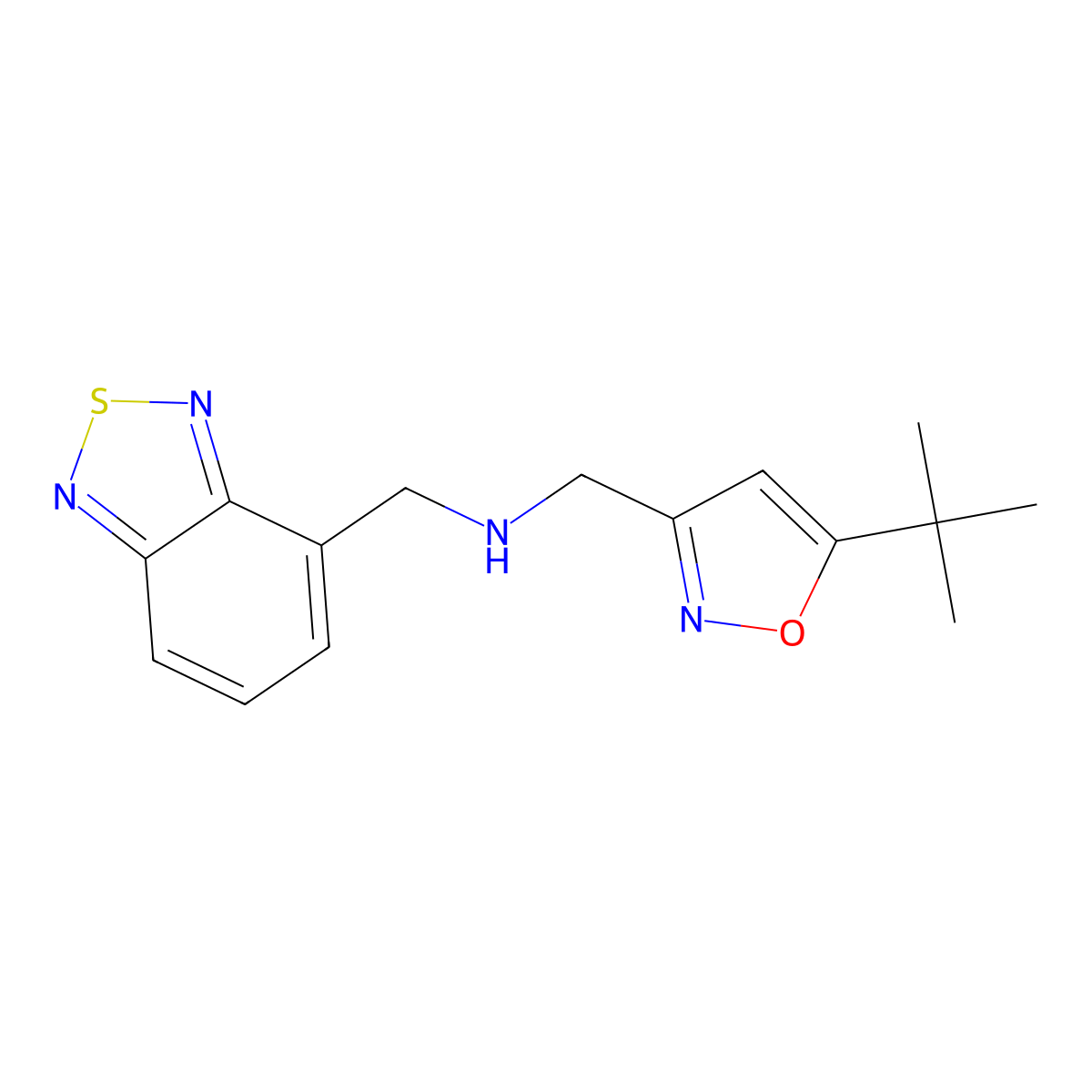 [(2,1,3-Benzothiadiazol-4-yl)methyl][(5-tert-butyl-1,2-oxazol-3-yl)methyl]amine molecular structure, CAS 2460756-17-4
