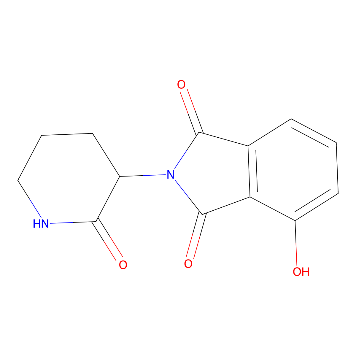 4-hydroxy-2-(2-oxopiperidin-3-yl)-2,3-dihydro-1H-isoindole-1,3-dione molecular structure, CAS 2460756-29-8