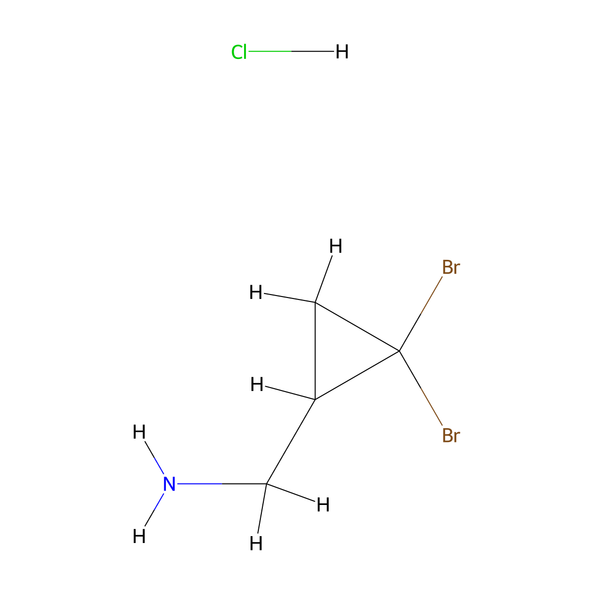 (2,2-Dibromocyclopropyl)methanamine;hydrochloride molecular structure, CAS 2460756-30-1