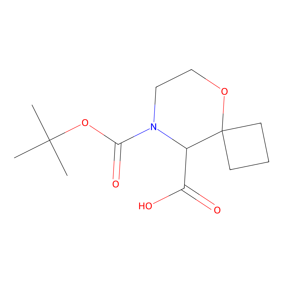 8-[(Tert-butoxy)carbonyl]-5-oxa-8-azaspiro[3.5]nonane-9-carboxylicacid molecular structure, CAS 2460756-35-6