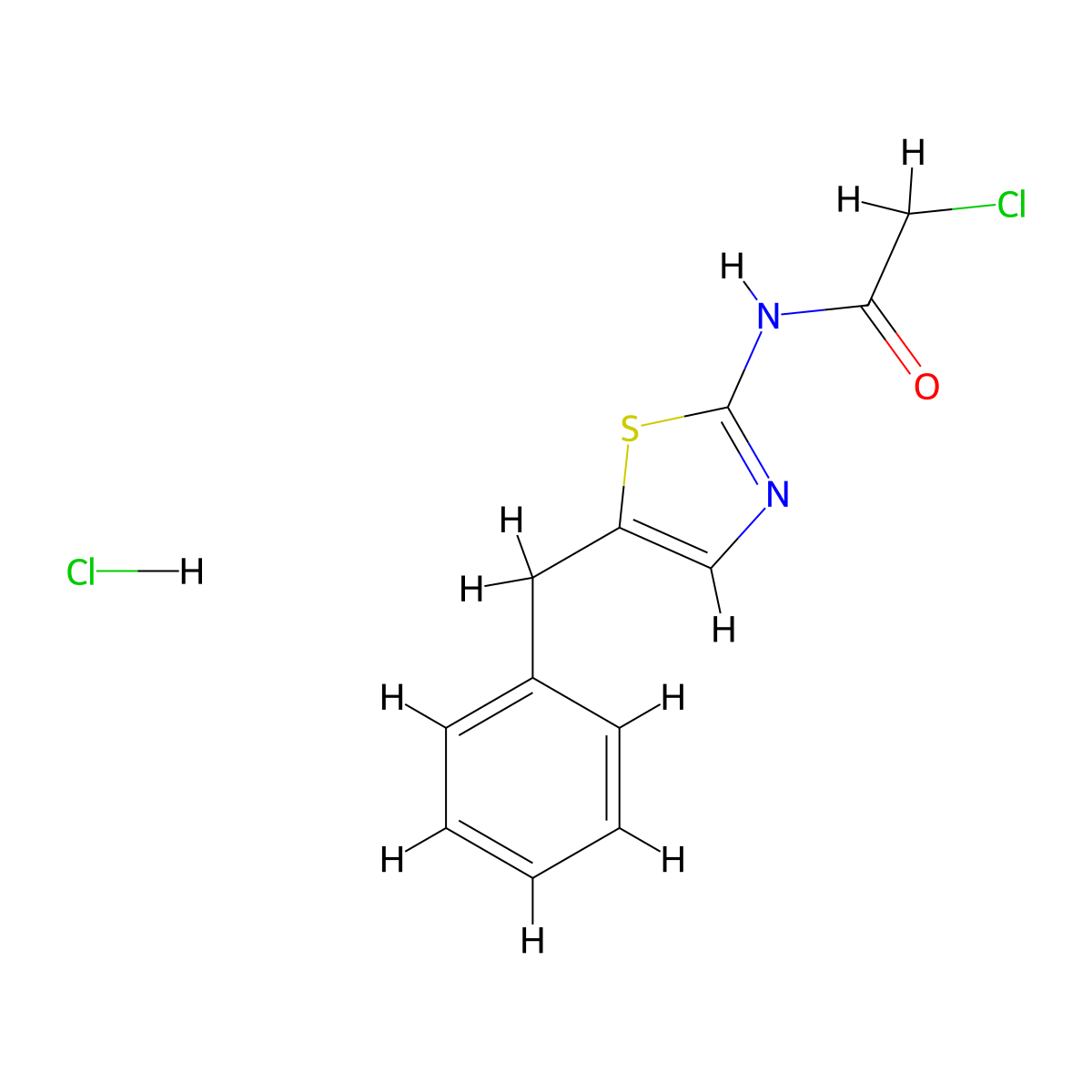 N-(5-benzyl-1,3-thiazol-2-yl)-2-chloroacetamide hydrochloride molecular structure, CAS 2460756-36-7